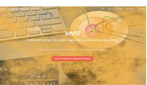 Fig. 1. Home page of VINTE.