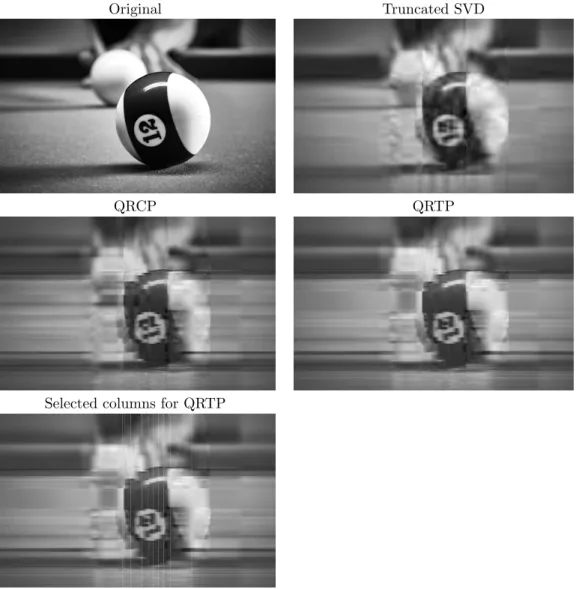Figure 7: Compression of a 1190 × 1920 image for different algorithms with an approximation rank 10