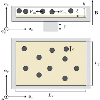 FIG. 1. (a) Top and (b) side views of a confined system of mag- mag-netic granular material