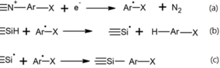 Figure 4. Examples of hydrosilylated surfaces modified by organic groups.