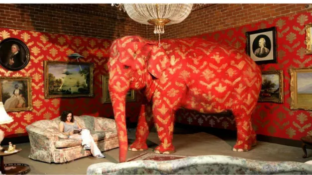 Figure 1. Photograph of  ‘The Elephant in the Room’ installation by Banksy (Los Angeles, 2006)