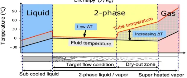 Figure 1.6: Fluid temperature vs tube temperature [77].