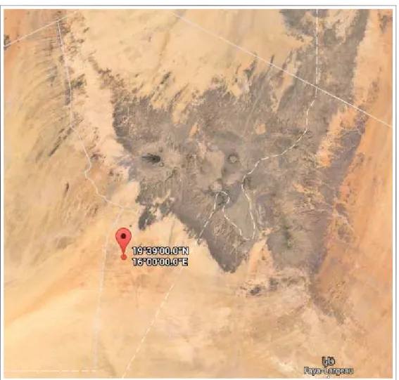 Fig. 3.2: Image du désert du Tibesti extrait de Google map