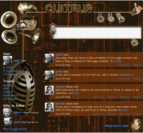 Figure 5.3 – Cuiteur: Home Page