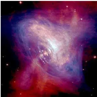 Figure 2.1 – Vue composite (optique/rayon X) du pulsar de la nébuleuse du Crabe. Crédit : NASA.