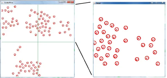 Figure 4.10: Visualization of large scale simulation between global and local visions.