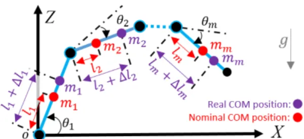 Fig. 2: COM position errors illustrated on a m-link robot.
