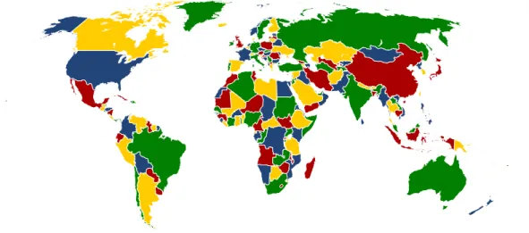 Figure 3.1: A four coloring of the world map