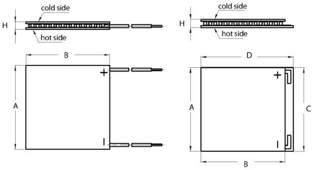 Table II -2: Details of Peltier modules used in this experiment 