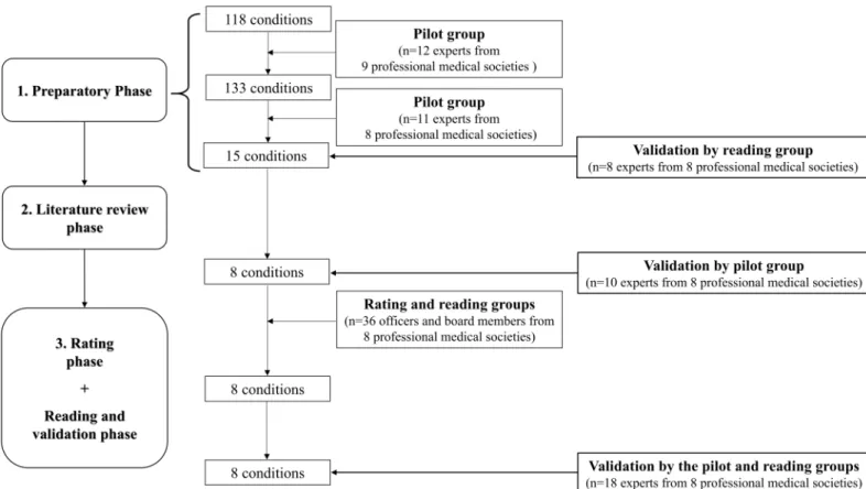 Fig 1. Different phases of the formal consensus process (modified version of the RAND/UCLA method).