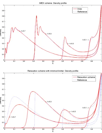 Figure 4.7: Density of endothelial cells profiles in the case of small diffusivity TAF D = 0.001.