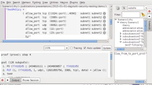 Figure 2.4: An Isabelle session showing the jEdit client as Isabelle Interface.