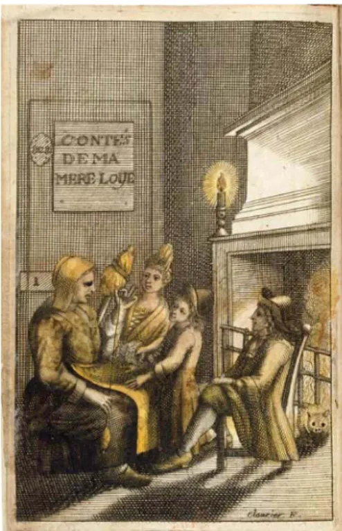 Fig.  3,  Frontispice  gravé  par  Clouzier,  pour  l’édition  de  1697.  URL :  http://expositions.bnf.fr/livres-enfants/grand/006.htm [Dernière consultation le 15/08/2012]