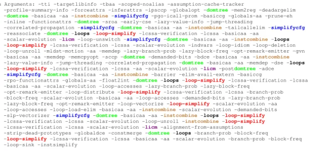 Figure 1.8: Ordered list of pass given for-Oz
