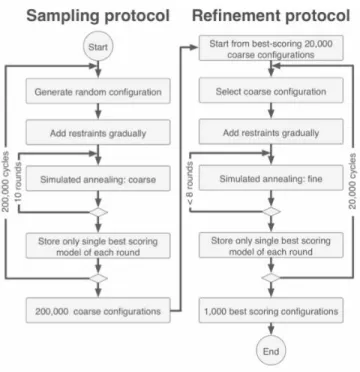 Figure 1.6: The two main steps of the optimization protocol: coarse optimization (left), and fine optimization on the (right)