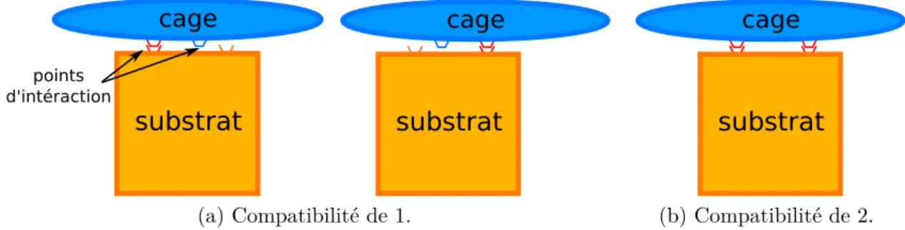 Figure 1.5 – Exemple de compatibilité entre une cage et un substrat.