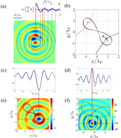 Figure 3. (a) Simulated circular motion (n,m) = (2, −2) at M = 21 ([1], supplementary methods) for ω π2 = 0.023 (in Faraday period time unit)