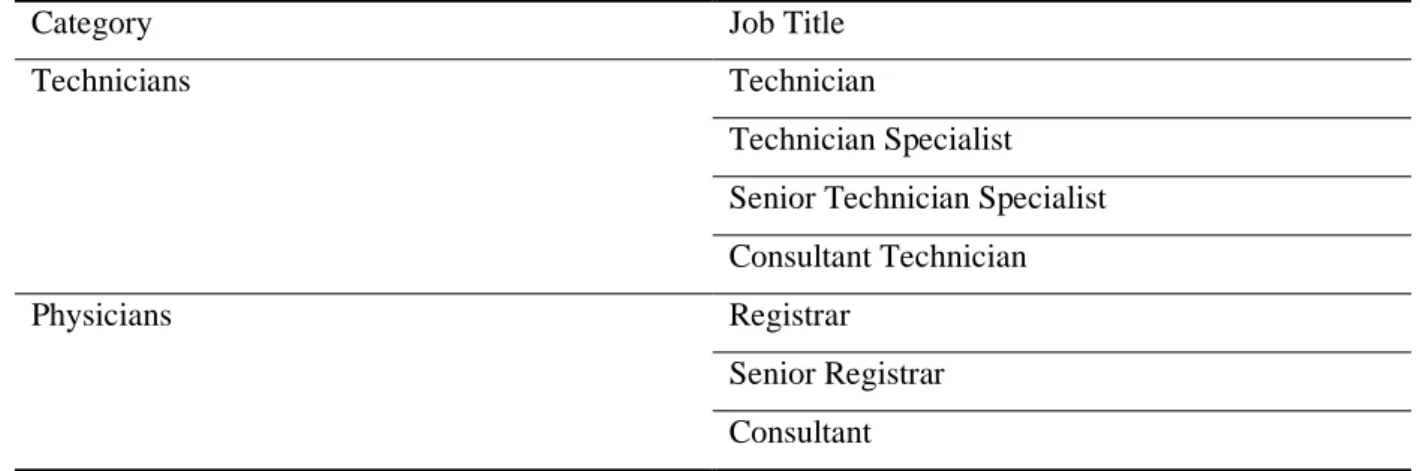 Table 3.2: detailed description of Category Job Title 