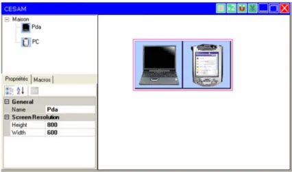 Figure 2.5: A print screen of the CESAM prototype with two devices connected[ROU06B].
