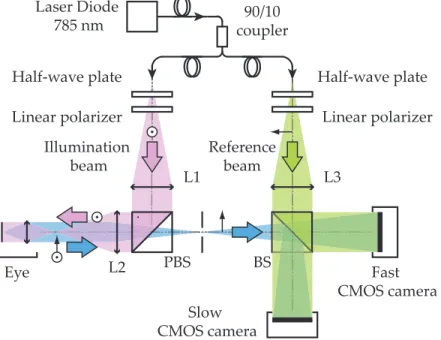 Fig. 1. Optical setup. L1, L2 and L3 are converging lenses. PBS: Polarizing Beam Splitter