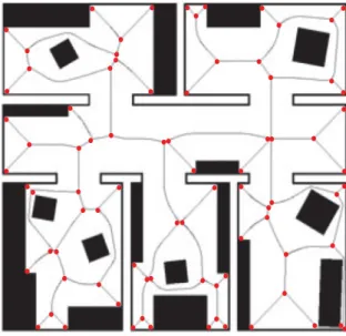 Figure 2.3: A generalised Voronoi diagram of an indoor space [Wallgrun, 2005]