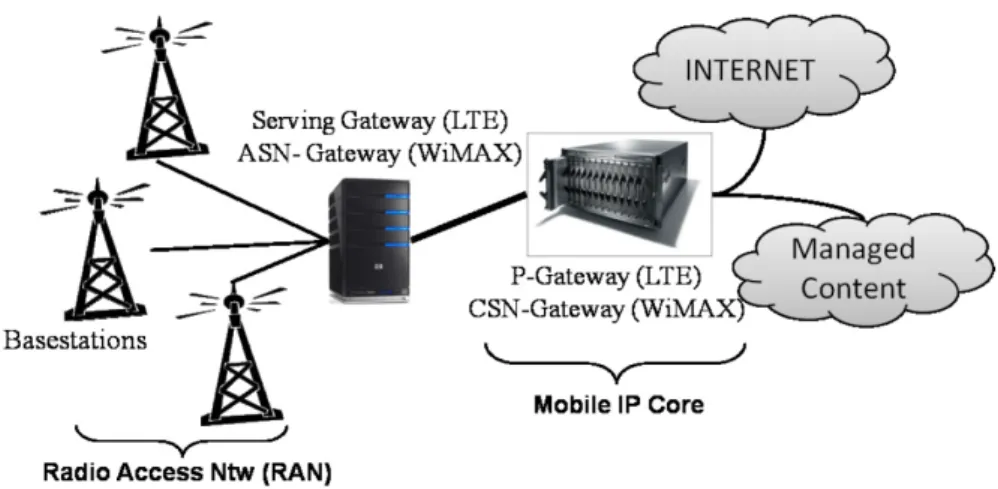 Figure 2.6 – A typical Cellular Network [27]
