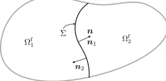 Figure 1 Geometric configuration of the fluid domain and the immersed solid.