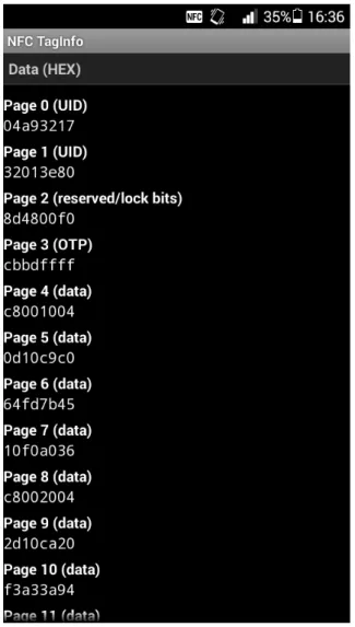 Figure 1.7 – Capture d’´ ecran de NFC TagInfo