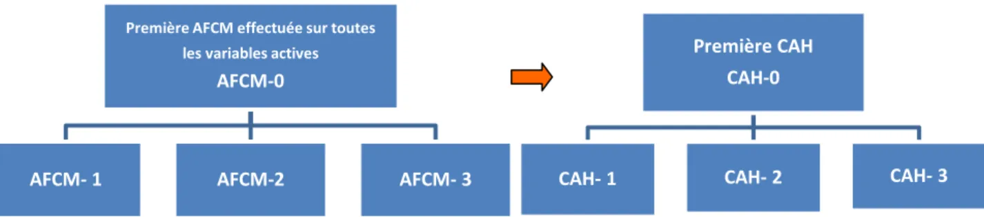 Figure 3.3: Les CAH appliquées à l'analyse statistique du guide d'entretien auprès des  enseignants libanais de Sciences de la Vie 