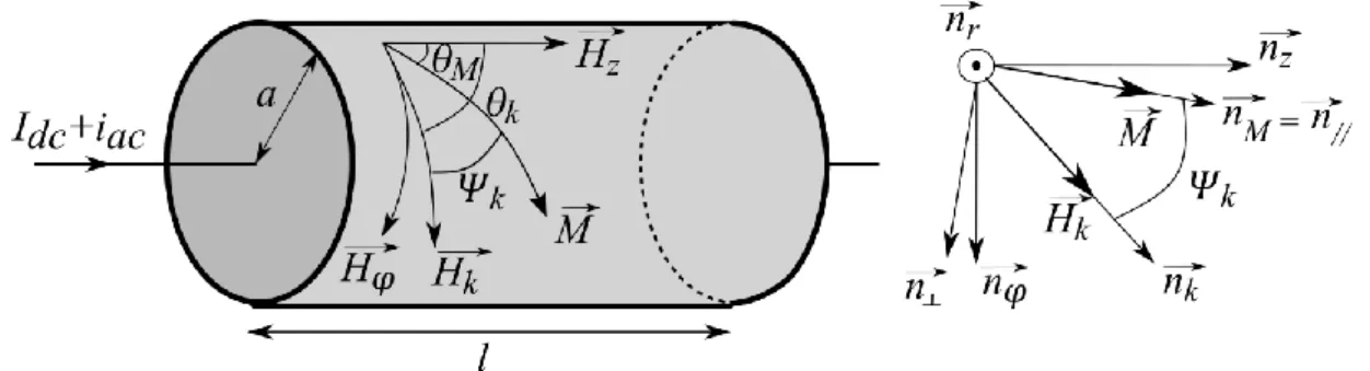 Figure 1.5 : Montage indiquant le repère cylindrique du système (