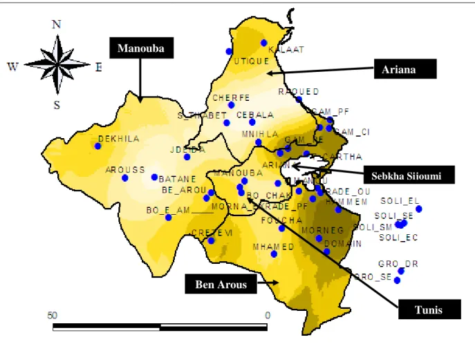 Figure 8. Intensités moyennes journalière de la station de Tunis-Manoubia (année civile 2008) 