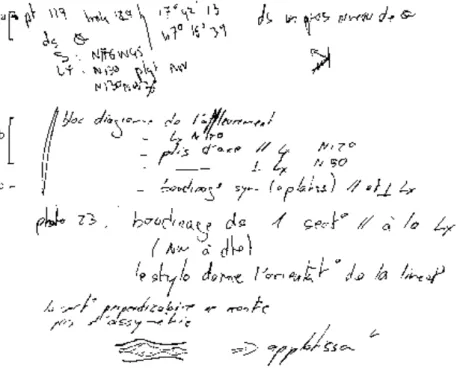Fig. 2 : extrait du carnet de terrain 