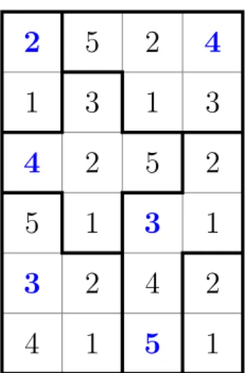 Fig. 2. Solution of the Suguru grid of Figure 1