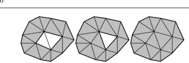 Fig. 4 Theorem 4 in the 2D case (O is gray). Left: O encloses a cavity defined by two white triangles