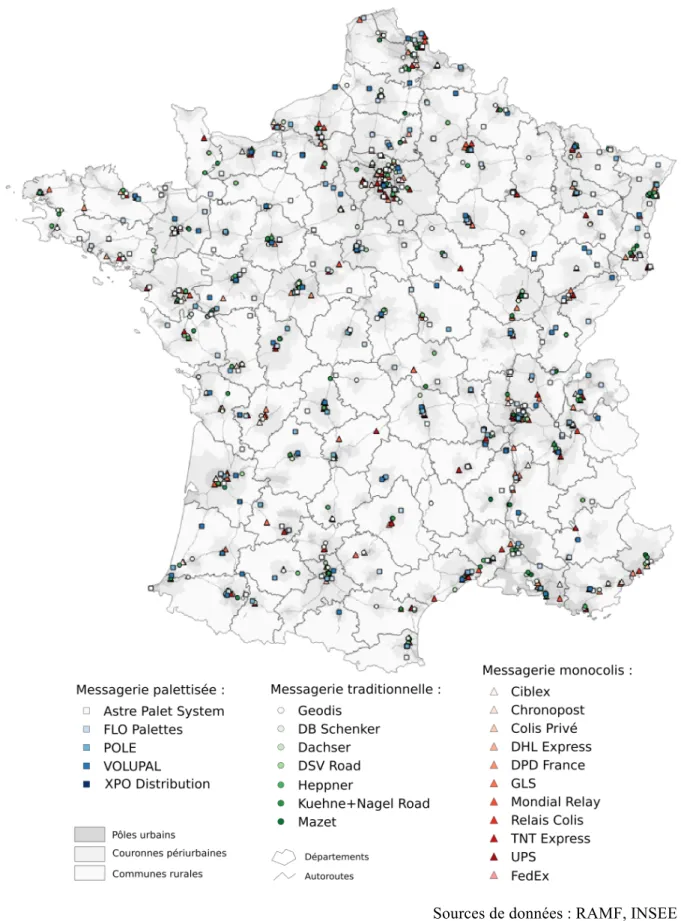 Figure 3 : Le recensement des agences de messagerie en France (RAMF) 