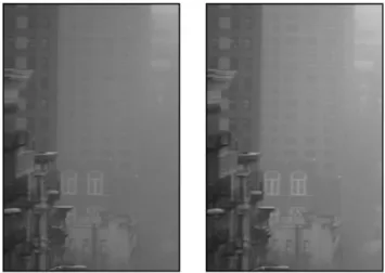 Figure 2.17 – Mˆ eme sc` ene captur´ ee sous deux brouillards diff´ erents