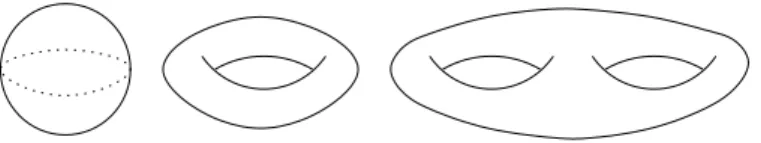 Figure 1: Examples of manifold surfaces in R 3 having different genuses g. Left: