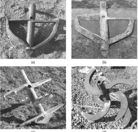 Figure 1-3 Typical mixing tools used for the Scandinavian dry mixing method (Topolnicki, 2004)