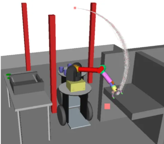 Fig. 4: 50 trajectories with Bayesian filtering applied into the operational space first and then into the joint space.