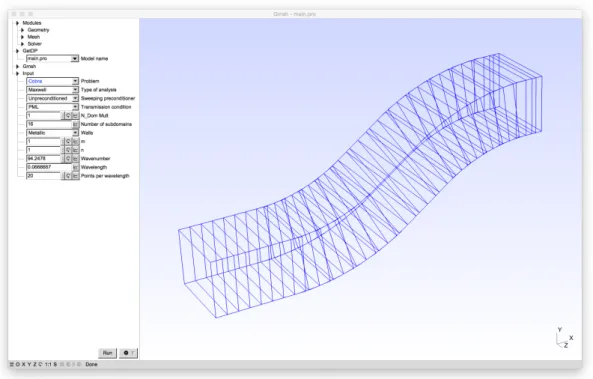 Figure 1: Graphical user interface of GetDDM. (Displayed test-case is cobra, with PML trans- trans-mission conditions.)