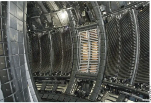 Figure 1.2 – A radio frequency antenna in a tokamak [46].