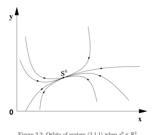 Figure 3.2: Orbits of system (3.1.1) when s 0 ∈ R 2 +