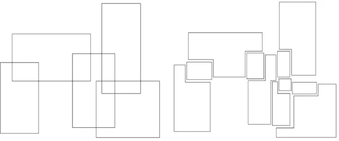 Figure 1.7 – Les cinqs éléments de C. Figure 1.8 – Les onze cellules de P (C).