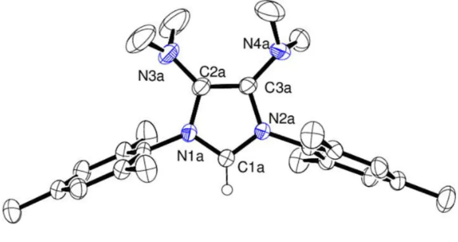 Figure 2.2.6: Molecular structure of imidazolium salt 2.6a  (Molecule A, Ellipsoids drawn at 30% probability level)