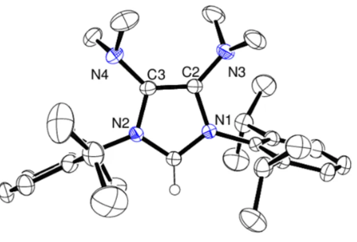 Figure 2.2.8: Molecular structure of imidazolium salt 2.6b  (Molecule A, Ellipsoids drawn at 30% probability level)