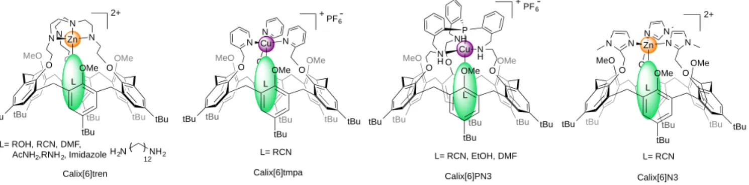 Figure   I-­‐4.   Calix[6]arene-­‐based   metal   complexes   