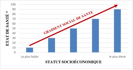 Figure 2 : Représentation graphique du gradient social de santé 
