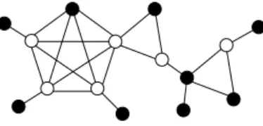 Figure 1: A block graph B (the black vertices form an identifying code of B).