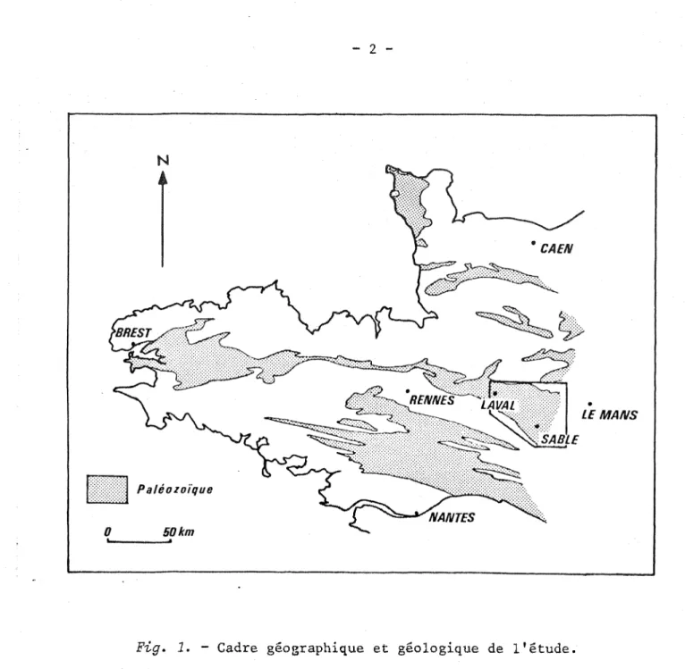 Fig.  1.  -  Cadre  géographique  et  géologique  de  l'étude.