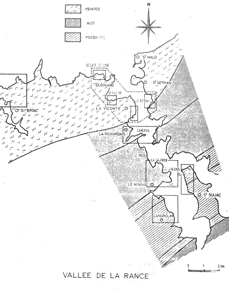 Fig.  2  Localisation  des  zones  étudiées  en  détail 